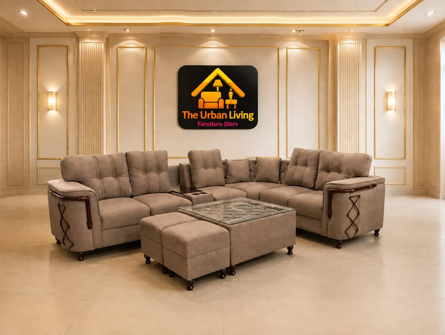 Mocha Corner Sofa Set